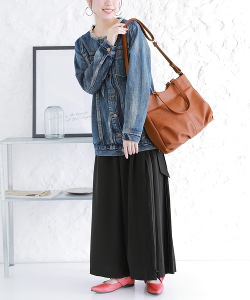 osharewalker(オシャレウォーカー)の「【廃盤】『立体ギャザー2wayトートバッグ』(トートバッグ・レディース・ブラウン/グリーン/ブラック/レッド・FREE)」の10枚目の写真