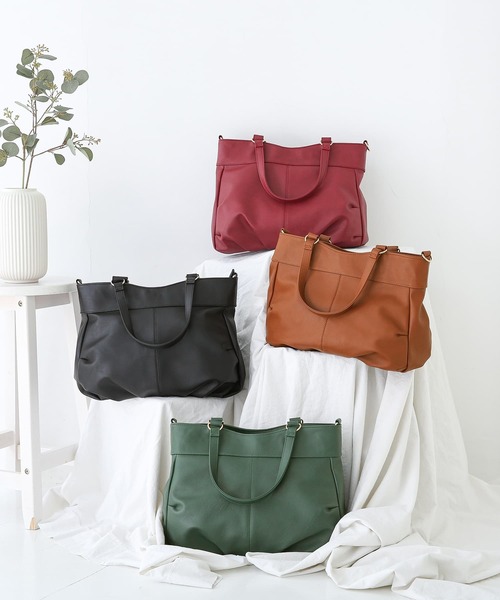 osharewalker(オシャレウォーカー)の「【廃盤】『立体ギャザー2wayトートバッグ』(トートバッグ・レディース・ブラウン/グリーン/ブラック/レッド・FREE)」の13枚目の写真