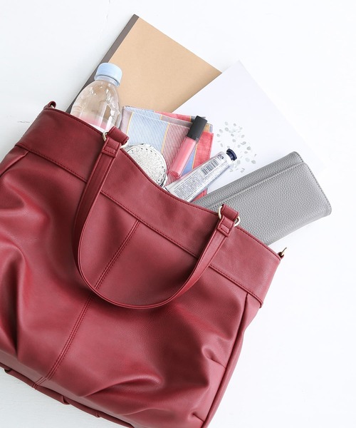 osharewalker(オシャレウォーカー)の「【廃盤】『立体ギャザー2wayトートバッグ』(トートバッグ・レディース・ブラウン/グリーン/ブラック/レッド・FREE)」の14枚目の写真