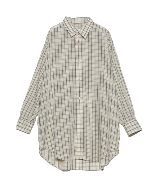 UNDECORATED（アンデコレイテッド）の「UNDECORATED アンデコレイテッド / Cupra Check L/S Shirt キュプラチェック 長袖シャツ / UDS23204（シャツ/ブラウス・メンズ・ブルー/ベージュ・3/1/2）」の2枚目の写真