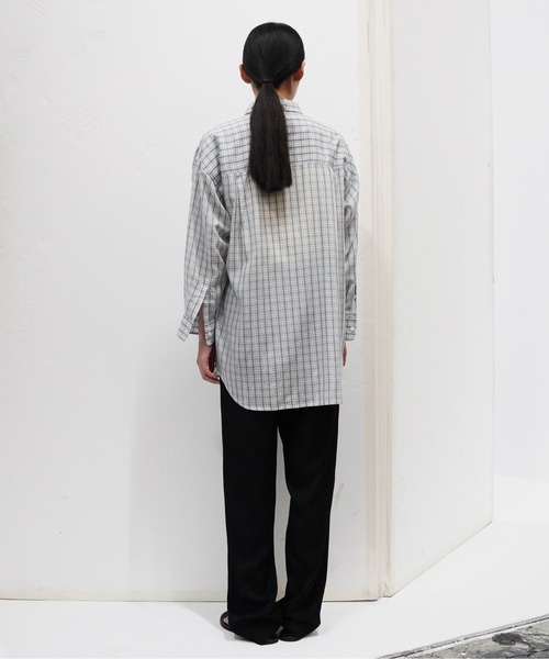 UNDECORATED（アンデコレイテッド）の「UNDECORATED アンデコレイテッド / Cupra Check L/S Shirt キュプラチェック 長袖シャツ / UDS23204（シャツ/ブラウス・メンズ・ブルー/ベージュ・3/1/2）」の7枚目の写真