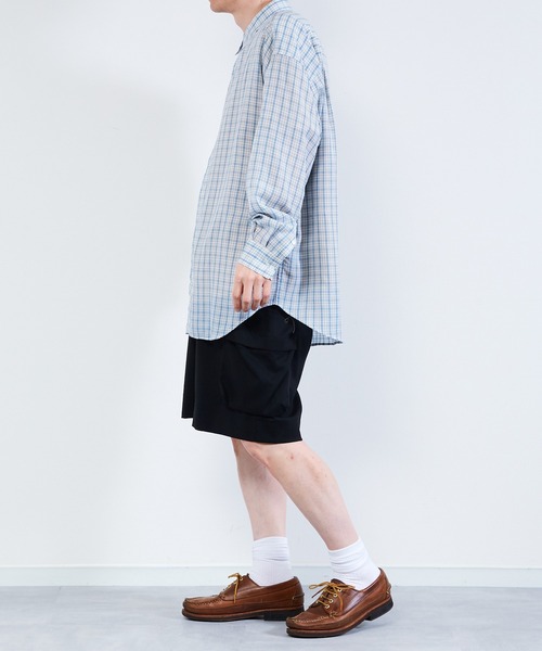 UNDECORATED（アンデコレイテッド）の「UNDECORATED アンデコレイテッド / Cupra Check L/S Shirt キュプラチェック 長袖シャツ / UDS23204（シャツ/ブラウス・メンズ・ブルー/ベージュ・3/1/2）」の21枚目の写真