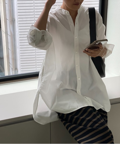 BEARDSLEY（ビアズリー）の「ウシロタックシンプルシャツ（シャツ/ブラウス・レディース・ホワイト・FREE）」の3枚目の写真