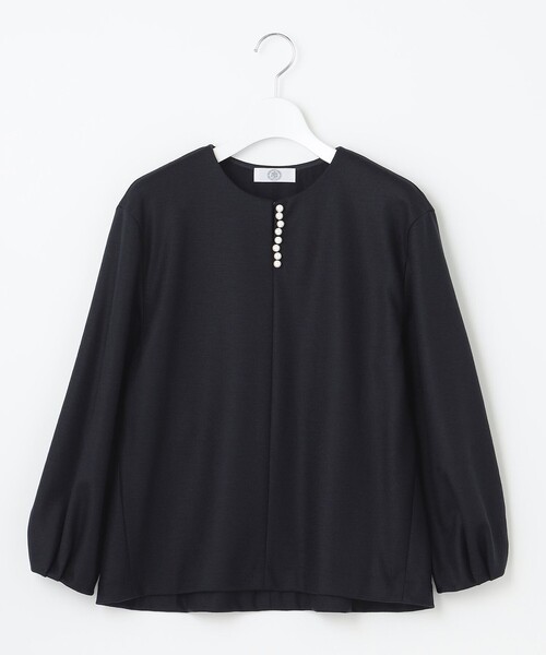 J.PRESS(ジェイプレス)の「【イージーケア】ウールスムースジャージー パール釦 カットソー(Tシャツ/カットソー・レディース・グレー系/ネイビー系・T13/T15)」の7枚目の写真