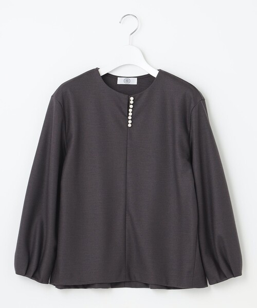 J.PRESS(ジェイプレス)の「【イージーケア】ウールスムースジャージー パール釦 カットソー(Tシャツ/カットソー・レディース・グレー系/ネイビー系・T13/T15)」の8枚目の写真