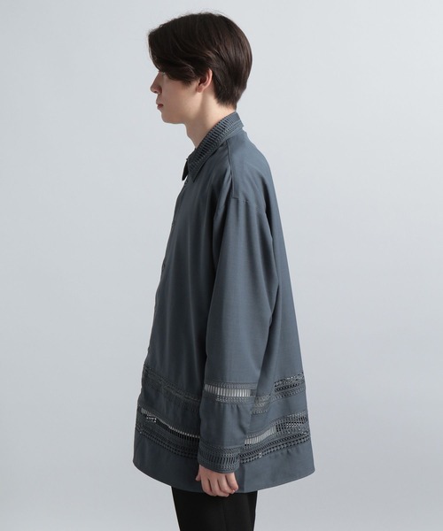 HARE（ハレ）の「レースラインシャツ(HARE)（シャツ/ブラウス・メンズ・ブラック/オフホワイト/ブルー・FREE）」の7枚目の写真