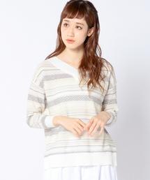 Another Edition | Vネックジャカードプルオーバー/AEBC V/N JQ PO(ニット/セーター)