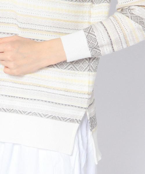 Another Edition（アナザーエディション）の「Vネックジャカードプルオーバー/AEBC V/N JQ PO◆（ニット/セーター・レディース・イエロー/ライトブルー・フリー）」の12枚目の写真