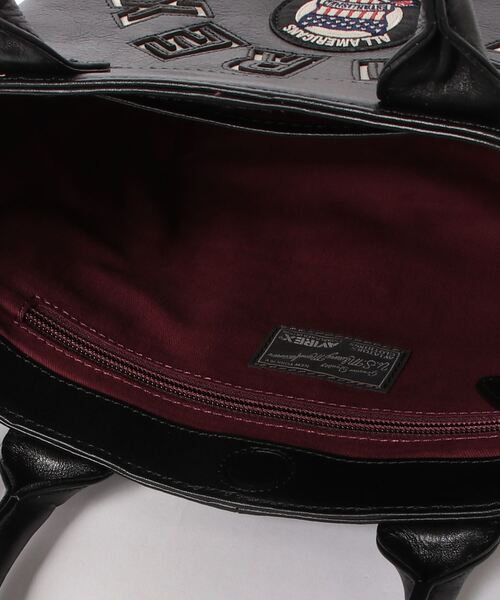 AVIREX（アヴィレックス）の「【直営店限定】バーシティー レザー ミニ トートバッグ/VARSITY LEATHER MINI TOTE BAG（トートバッグ・レディース・ブラック・F）」の4枚目の写真