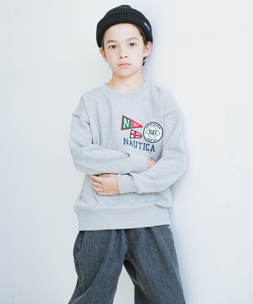 NAUTICA（ノーティカ）の「【NAUTICA/ノーティカ】アソートロゴスウェット（スウェット・キッズ・ネイビー/オフホワイト/杢グレー/グリーン/ブルー/マスタード・140/130/150/120）」の9枚目の写真