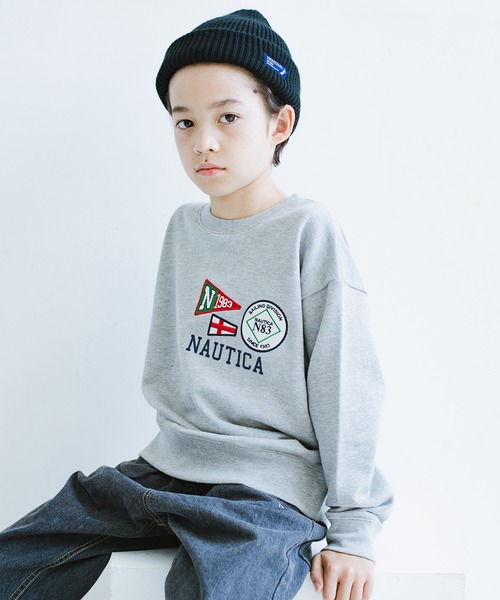 NAUTICA（ノーティカ）の「【NAUTICA/ノーティカ】アソートロゴスウェット（スウェット・キッズ・ネイビー/オフホワイト/杢グレー/グリーン/ブルー/マスタード・140/130/150/120）」の8枚目の写真