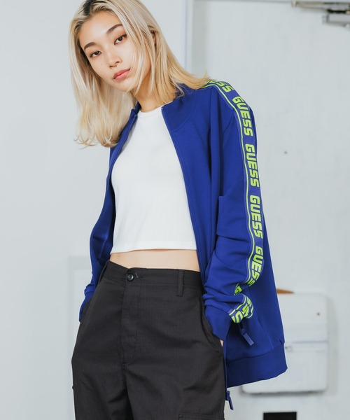 Guess(ゲス)の「GUESS/ゲス FULL ZIP NEW ARLO SWEATSHIRT ジャージトップ(ジャージ・メンズ・ネイビー・L/XL/M)」の1枚目の写真