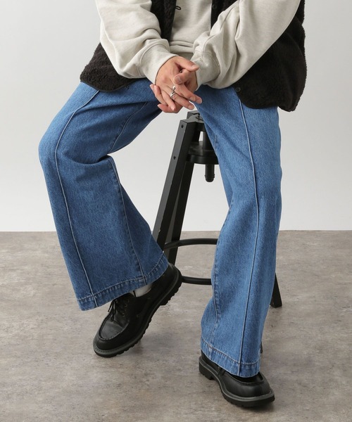 RAGEBLUE（レイジブルー）の「センターシームデニムワイドフレアパンツ（デニムパンツ・メンズ・グレー/ブルー系その他・MEDIUM/LARGE）」の10枚目の写真