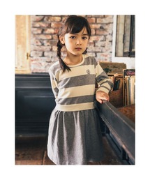 BeBe | BeBe/【お揃い】ウラゲボーダー切替ワンピース(90~150cm)(ワンピース)