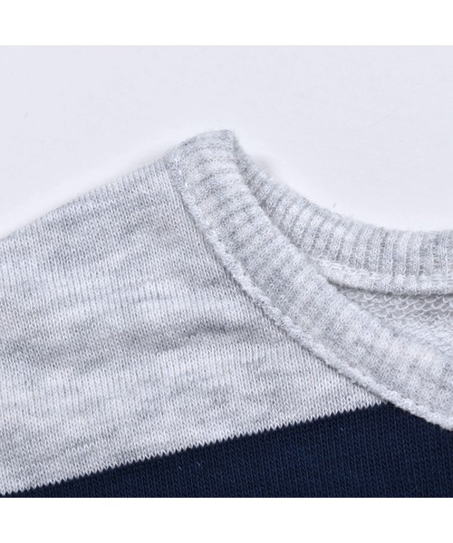 BeBe（ベベ）の「BeBe/【お揃い】ウラゲボーダー切替ワンピース(90~150cm)（ワンピース・キッズ・ブルー系その他/グレー系その他・100/110/120/130/140/150/90）」の7枚目の写真