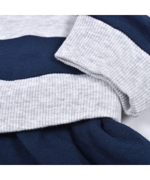 BeBe（ベベ）の「BeBe/【お揃い】ウラゲボーダー切替ワンピース(90~150cm)（ワンピース・キッズ・ブルー系その他/グレー系その他・100/110/120/130/140/150/90）」の9枚目の写真