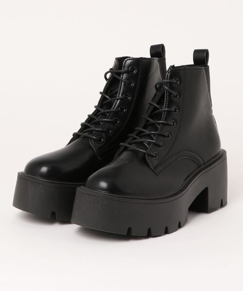 Burner(バーナー)の「【OKUOKU 0909】厚底 レースアップ ショートブーツ oku-shoes-23-40(ブーツ・レディース・ブラック/ブラウン・38/36/40/35/39/37)」の4枚目の写真