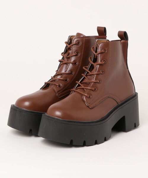 Burner(バーナー)の「【OKUOKU 0909】厚底 レースアップ ショートブーツ oku-shoes-23-40(ブーツ・レディース・ブラック/ブラウン・38/36/40/35/39/37)」の5枚目の写真