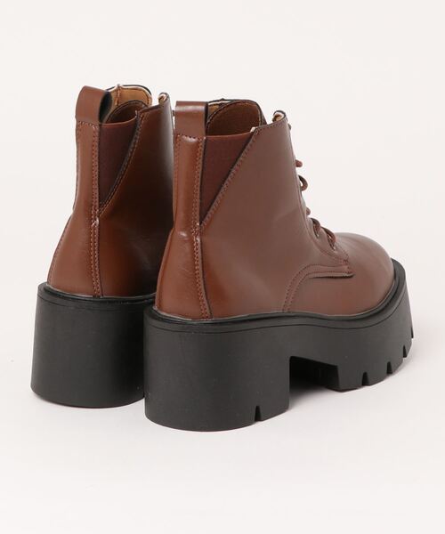 Burner(バーナー)の「【OKUOKU 0909】厚底 レースアップ ショートブーツ oku-shoes-23-40(ブーツ・レディース・ブラック/ブラウン・38/36/40/35/39/37)」の6枚目の写真