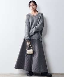 <大きいサイズ>Vネックヘアリーニットプルオーバー シックスタイル