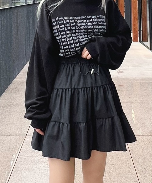 Figments（フィグメンツ）の「ティアードミニスカート（スカート・レディース・その他1/ブラック・FREE）」の2枚目の写真