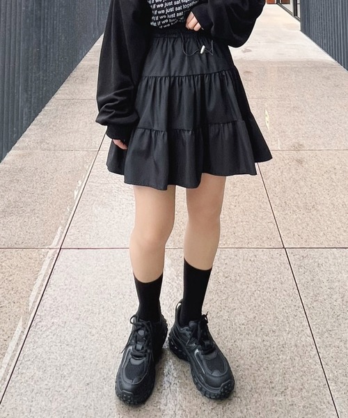 Figments（フィグメンツ）の「ティアードミニスカート（スカート・レディース・その他1/ブラック・FREE）」の6枚目の写真