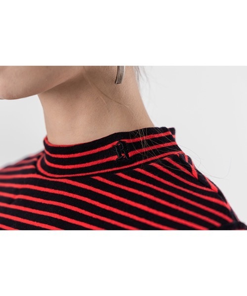 runningHIGH（ランニングハイ）の「【RUNNING HIGH 】ストライプモックネックスリムトップ / STRIPE MOCK