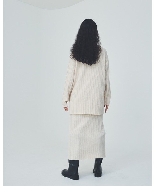 THEATRE PRODUCTS(シアタープロダクツ)の「ワイドリブタイトロングスカート(スカート・レディース・アイボリー/ベージュ/ブラウン・FREE)」の9枚目の写真