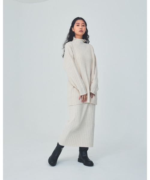 THEATRE PRODUCTS(シアタープロダクツ)の「ワイドリブタイトロングスカート(スカート・レディース・アイボリー/ベージュ/ブラウン・FREE)」の11枚目の写真