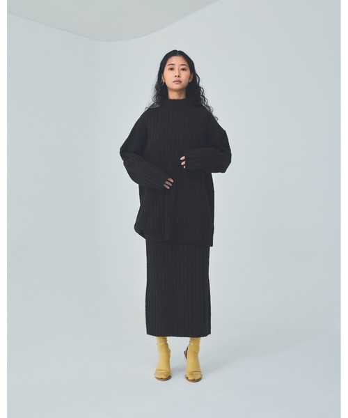 THEATRE PRODUCTS(シアタープロダクツ)の「ワイドリブタイトロングスカート(スカート・レディース・アイボリー/ベージュ/ブラウン・FREE)」の14枚目の写真