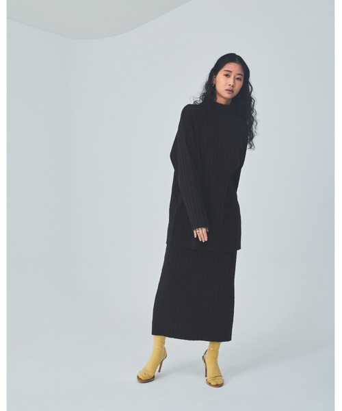 THEATRE PRODUCTS(シアタープロダクツ)の「ワイドリブタイトロングスカート(スカート・レディース・アイボリー/ベージュ/ブラウン・FREE)」の17枚目の写真