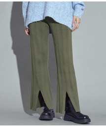 ランダムリブセンタースリットニットパンツ