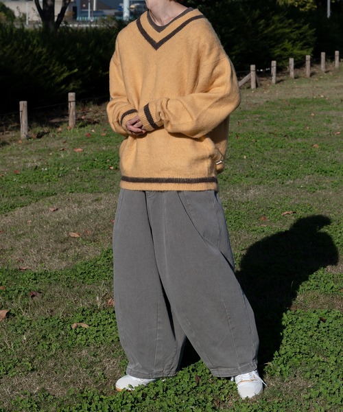 Perushu(ペルーシュ)の「ヴィンテージ加工ワイドバルーンパンツ(カーゴパンツ・メンズ・ブルー/グレー/オフホワイト/ワインレッド・MEDIUM/LARGE/SMALL)」の6枚目の写真