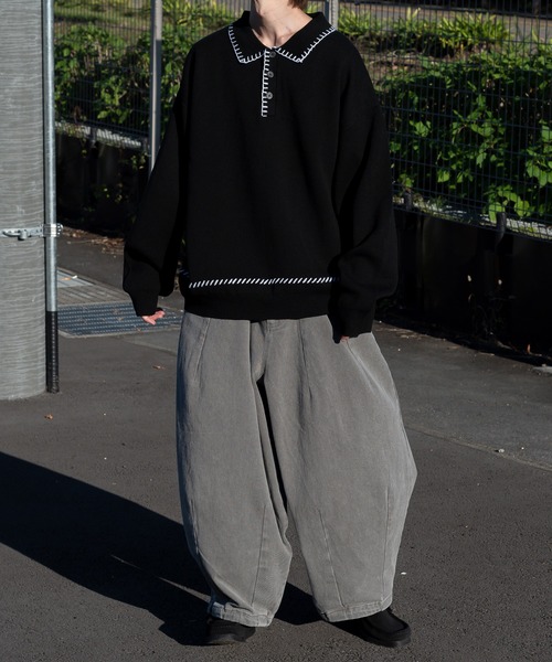 Perushu(ペルーシュ)の「ヴィンテージ加工ワイドバルーンパンツ(カーゴパンツ・メンズ・ブルー/グレー/オフホワイト/ワインレッド・MEDIUM/LARGE/SMALL)」の7枚目の写真