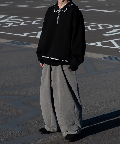 Perushu(ペルーシュ)の「ヴィンテージ加工ワイドバルーンパンツ(カーゴパンツ・メンズ・ブルー/グレー/オフホワイト/ワインレッド・MEDIUM/LARGE/SMALL)」の8枚目の写真