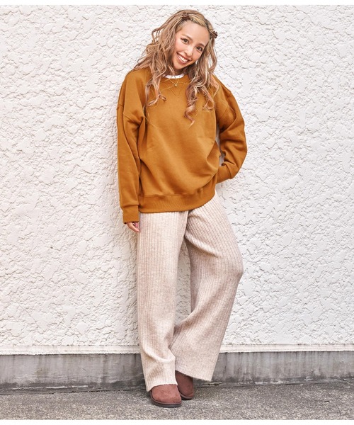 anap mimpi（アナップミンピ）の「裏起毛Vガゼットスウェットプルオーバー（パーカー・レディース・ネイビー/グリーン/レッド/キャメル・FREE）」の6枚目の写真