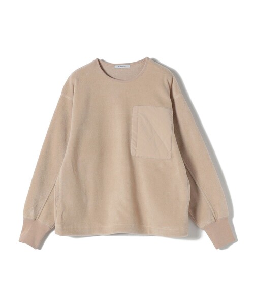 SHIPS Days(シップスデイズ)の「SHIPS Days:〈手洗い可能〉フリースキルトポケットプルオーバー(Tシャツ/カットソー・レディース・ナチュラル/ベージュ/イエロー・ONE SIZE)」の2枚目の写真