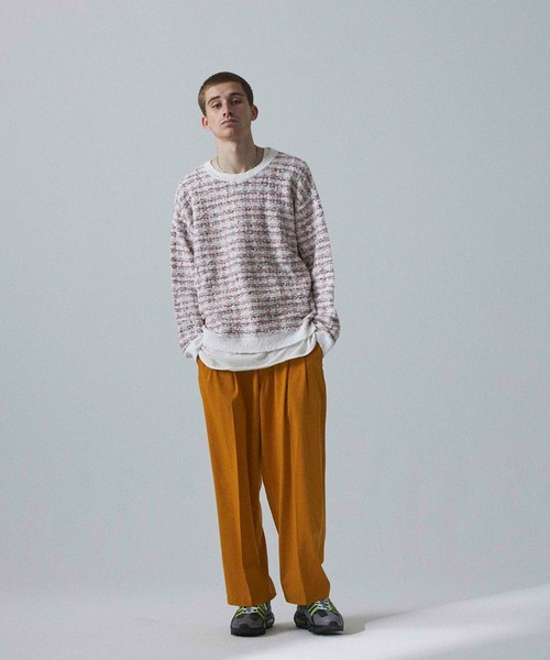 トップス Iroquois 12GG TUCK KNIT BL Iroquois（イロコイ）の「IROQUOIS イロコイ / TUCK TWEED P/O タック