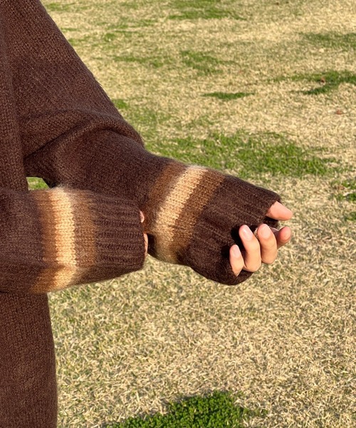 kutir(クティール)の「モヘアライクVネックニット(ニット/セーター・メンズ・ネイビー/ブラック/ブラウン・MEDIUM/LARGE)」の20枚目の写真