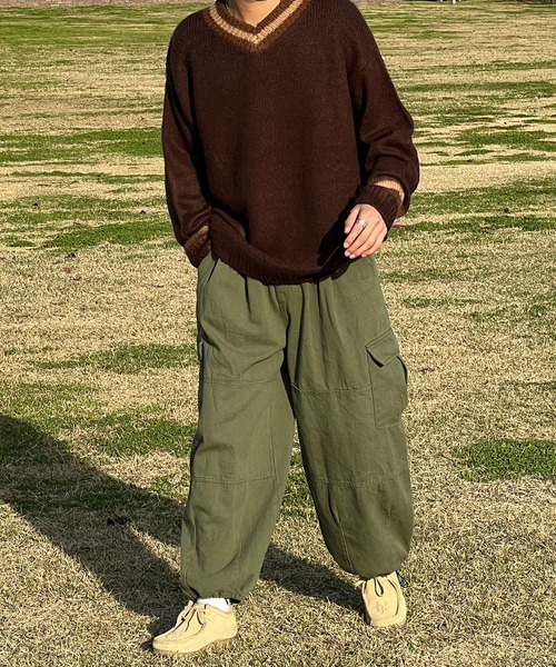 kutir(クティール)の「モヘアライクVネックニット(ニット/セーター・メンズ・ネイビー/ブラック/ブラウン・MEDIUM/LARGE)」の17枚目の写真
