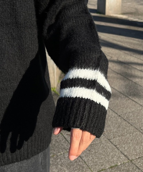 kutir(クティール)の「モヘアライクVネックニット(ニット/セーター・メンズ・ネイビー/ブラック/ブラウン・MEDIUM/LARGE)」の12枚目の写真