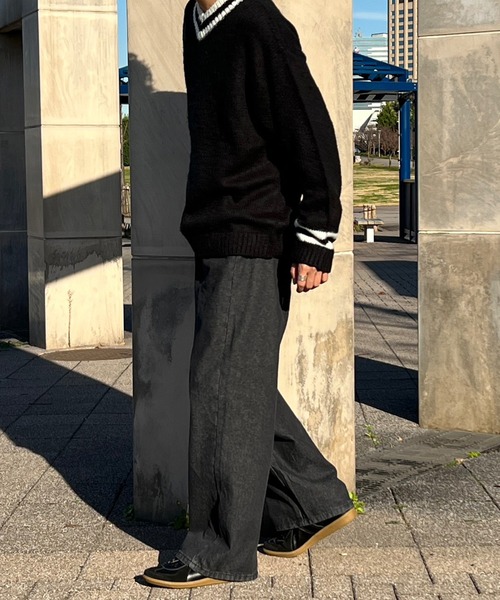 kutir(クティール)の「モヘアライクVネックニット(ニット/セーター・メンズ・ネイビー/ブラック/ブラウン・MEDIUM/LARGE)」の10枚目の写真