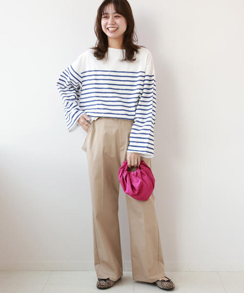 JOURNAL STANDARD relume(ジャーナルスタンダード レリューム)の「ペイントボーダープルオーバー(Tシャツ/カットソー・レディース・ブラック/ピンク/ブルー・FREE)」の5枚目の写真