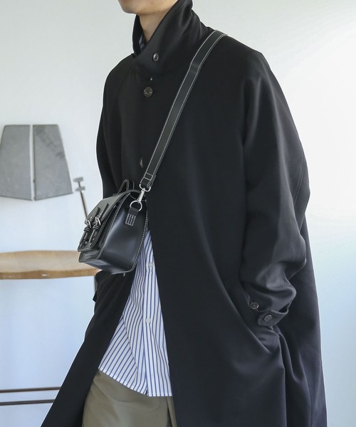 SENSE OF PLACE by URBAN RESEARCH（センスオブプレイスバイアーバンリサーチ）の「バルマカーンルーズコート（ステンカラーコート・メンズ・ブラウン/ブラック・MEDIUM/LARGE）」の2枚目の写真