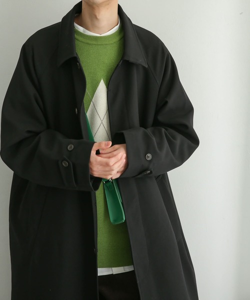 SENSE OF PLACE by URBAN RESEARCH（センスオブプレイスバイアーバンリサーチ）の「バルマカーンルーズコート（ステンカラーコート・メンズ・ブラウン/ブラック・MEDIUM/LARGE）」の10枚目の写真