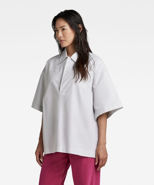 G-STAR（ジースター）の「OVERSIZED LOOSE SHIRT/オーバーサイズ/オックスフォードシャツ（シャツ/ブラウス・レディース・ライトグレー・MEDIUM/SMALL/X-SMALL）」の2枚目の写真
