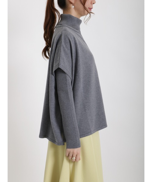 Te chichi（テチチ）の「キーネックベスト×リブタートル（ニット/セーター・レディース・チャコール/ベージュ/ミント・ﾌﾘ-）」の9枚目の写真