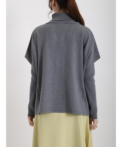 Te chichi（テチチ）の「キーネックベスト×リブタートル（ニット/セーター・レディース・チャコール/ベージュ/ミント・ﾌﾘ-）」の10枚目の写真