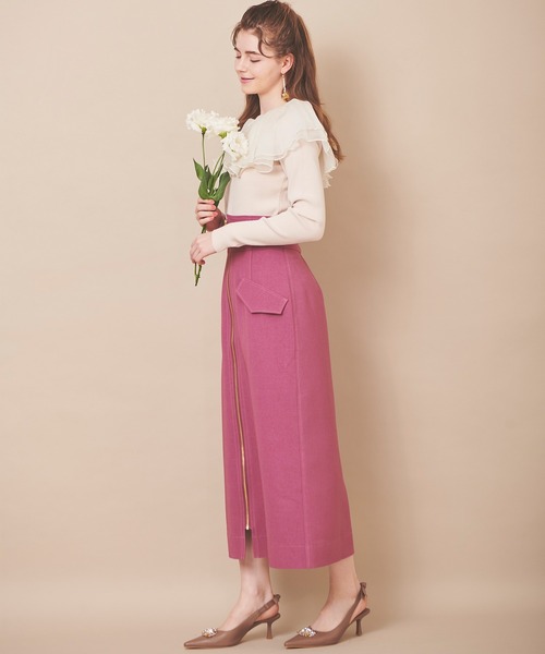 31 Sons de mode（トランテアン　ソン　ドゥ　モード）の「フロントジップスカート（スカート・レディース・ピンク/クリーム/ラベンダー・38/36）」の13枚目の写真