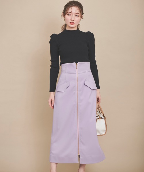 31 Sons de mode（トランテアン　ソン　ドゥ　モード）の「フロントジップスカート（スカート・レディース・ピンク/クリーム/ラベンダー・38/36）」の7枚目の写真